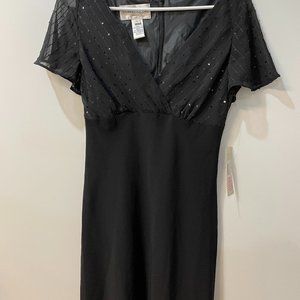 Evan Picone Semi-formal Dress- Black with Sequin Top, Size 8 (NWT)